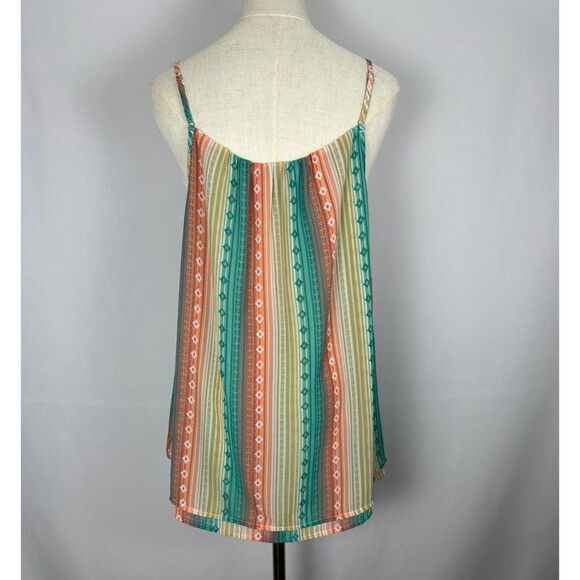 Ariat Howdy Print Striped Tank Top XL Western Boho Hippie Cowgirl Rodeo - Picture 2 of 10